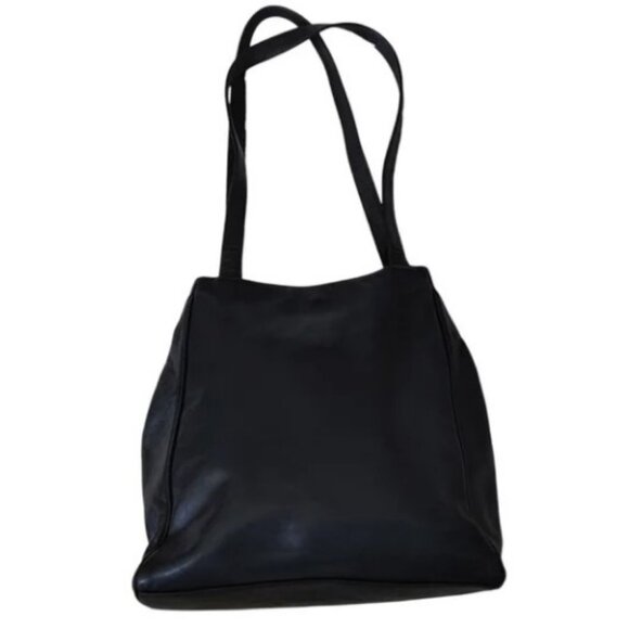 Paloma Picasso black vintage leather shoulder bag - Picture 5 of 15